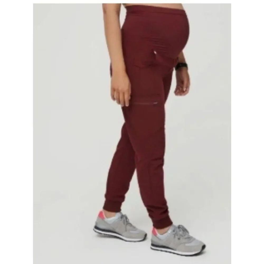 Like New! FIGS Maternity Zamora Jogger Scrub Pants Burgundy Size S/P